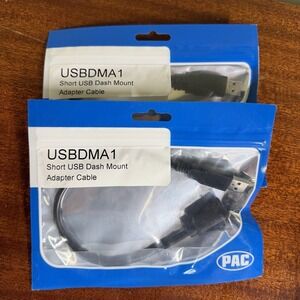 Lot Of 2 PAC USBDMA1 Short Dash Mount USB Cable Type A Male To Type A Female